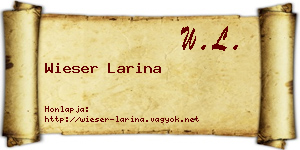 Wieser Larina névjegykártya